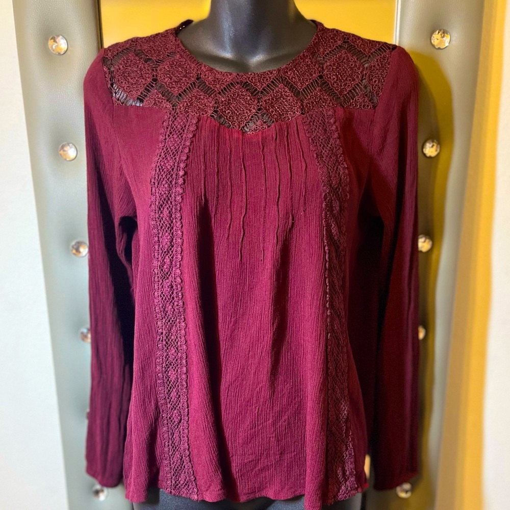 Burgundy Flowy top